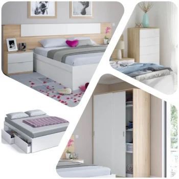 FORES Conjuntos Dormitorios Matrimonio Baratos^Dormitorio Completo Alaya