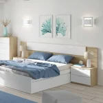 FORES Conjuntos Dormitorios Matrimonio Baratos^Dormitorio Matrimonio Alaya, Cabecero Con Dos Mesitas 247 X  95,5 X 38 Cm