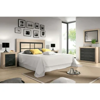 DISTRIGAL Conjuntos Dormitorios Matrimonio Baratos^Dormitorio Matrimonio Laura, Cabecero Con Mesitas 260 X 120 X 34,6