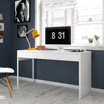FORES Escritorios Juveniles Para PC|Escritorios Juveniles Minimalistas^Escritorio Con Dos Cajones Touch Blanco Artik