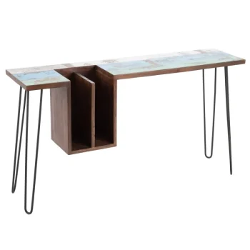 IXIA Escritorios Juveniles Minimalistas|Escritorios Juveniles Originales^Escritorio Marrón - Azul Madera / Metal 140 X 35 X 77 Cm