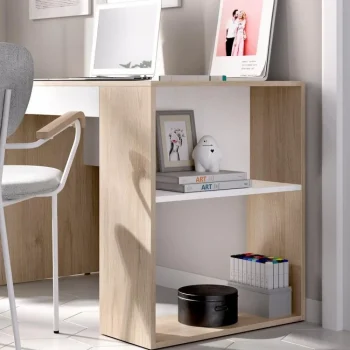 DEKIT Escritorios Juveniles Para PC|Escritorios Juveniles Minimalistas^Escritorio Teo Con Estante Natural