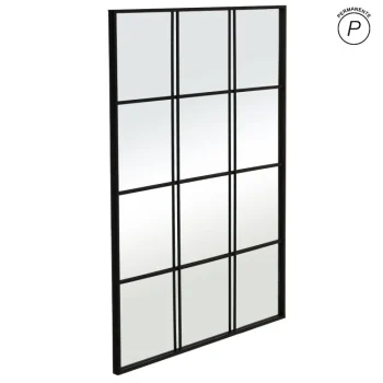 IXIA Espejos^Espejo De Pared Tipo Ventana Reflejo Urbano Negro 90 X 120 X 3 Cm