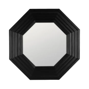 IXIA Espejos^ESPEJO NEGRO MADERA / CRISTAL DECORACIÓN 120 X 7 X 120 CM