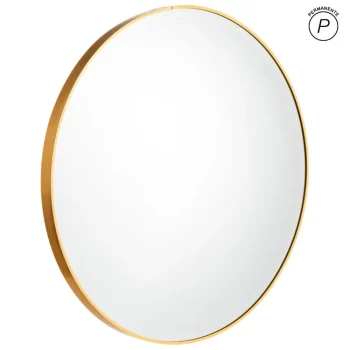 IXIA Espejos^Espejo Redondo En Aluminio Color Oro 100 X 100 X 4 Cm