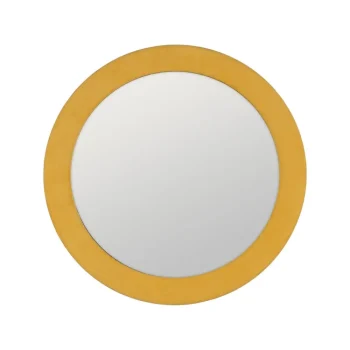 IXIA Espejos^Espejo Redondo Tapizado Mostaza Pequeño 80 X 80 X 4 Cm