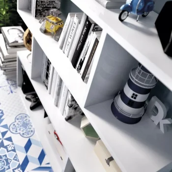 DEKIT Estanterías^Estantería Baja Lis Blanco Brillo