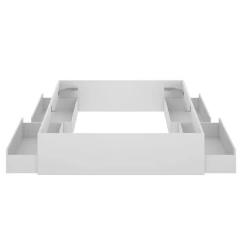 DEKIT Camas Baratas^Estructura De Cama 4 Cajones Lago Blanca 149 X 39 X 195 Cm