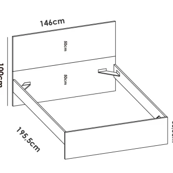 DEKIT Conjuntos Dormitorios Matrimonio Baratos^Estructura De Cama Con Cabecero Lago Blanca 145,4 X 100 X 195 Cm