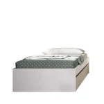 DEKIT Camas Nido 90|Camas Nido Blancas^Estructura De Cama Juvenil Con Dos Cajones Lago Blanco - Roble Natural  96 X 40 X 195 Cm