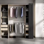 DEKIT Armarios Roperos^Kit Vestidor Suit Con Cortina Natural - Grafito