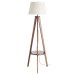 IXIA Iluminación^LÁMPARA SUELO MARRÓN TEJIDO-MADERA 50 X 50 X 151 CM