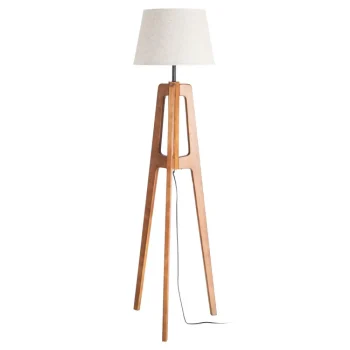 IXIA Iluminación^LÁMPARA SUELO MARRÓN TEJIDO-MADERA 40 X 40 X 158 CM