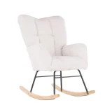 NAKURA Sillones^Mecedora Écija Tapizada En Tela Tipo Teddy Blanca 69 X 94 X 88 Cm