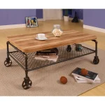 NAKURA Mesas Auxiliares^Mesa Centro Con Ruedas Mateo Color Canyon 126 X 46 X 63 Cm