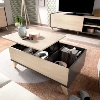 DEKIT Mesas Auxiliares^Mesa Centro Elevable Ness