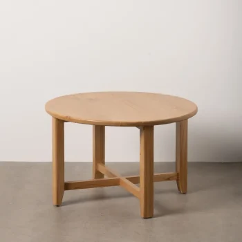 IXIA Mesas Auxiliares^MESA CENTRO NATURAL MADERA MINDI SALÓN 80 X 80 X 50 CM
