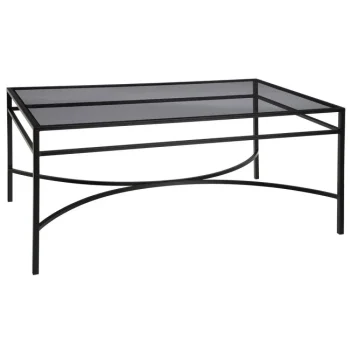 IXIA Mesas Auxiliares^Mesa Centro Negro Metal / Cristal Salón 100 X 46,5 X 60 Cm