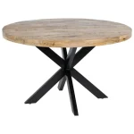 IXIA Mesas De Comedor^Mesa Comedor Redonda Madera Mango Natural - Negro 130 X 77 X 130 Cm
