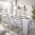 DEKIT Mesas Consola|Mesas De Comedor^Mesa Consola Extensible Kiona Blanco Brillo