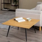 IXIA Mesas Auxiliares^Mesa De Centro Cuadrada En Madera Natural 80 X 40 X 80 Cm