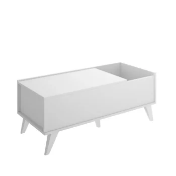 DEKIT Mesas Auxiliares^Mesa De Centro Elevable Ness Blanca 99 X 41- 53 X 60 Cm