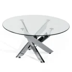 NAKURA Mesas Auxiliares^Mesa De Centro Redonda Cristal Transparente Delia 80 X 40 X 80 Cm