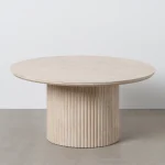 IXIA Mesas Auxiliares^Mesa De Centro Redonda De Piedra Beige 70 X 38,5 X 70 Cm