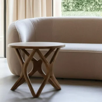 IXIA Mesas Auxiliares^Mesa De Centro Redonda En Madera De Mango Miel Honey 60