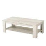 NAKURA Mesas Auxiliares^Mesa De Centro Roble Blanco Con Revistero 120 X 41,5 X 60 Cm