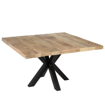 IXIA Mesas De Comedor^Mesa De Comedor De Madera Cuadra Natural - Negro 130 X 76 X 130 Cm