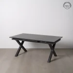 IXIA Mesas De Cocina Extensibles^Mesa De Comedor Extensible Cerámica Negra 180-240 X 77 X 100 Cm