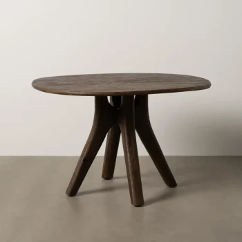 IXIA Mesas De Comedor^Mesa De Comedor Ovalada Con Patas De Madera De Mango 120 X 76 X 106 Cm
