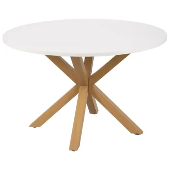 IXIA Mesas De Comedor^Mesa De Comedor Redonda Blanco - Natural 100 X 76 X 100 Cm