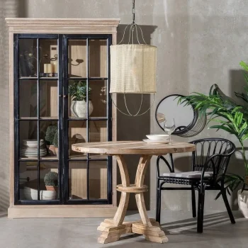 IXIA Mesas De Comedor^Mesa De Comedor Redonda Madera Blanco Rozado 100 X 76 X 100 Cm