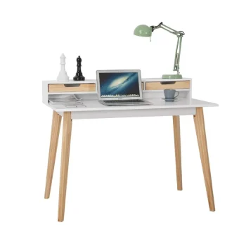 NAKURA Mesas De Estudio Y Escritorios Baratos^Mesa Estudio Teruel Estilo Nórdico 3 Cajones 110 X 95 X 60 Cm