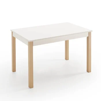 VELASCO Mesas De Cocina Fijas^Mesa Fija Nadia Encimera Blanca Patas Madera De Haya