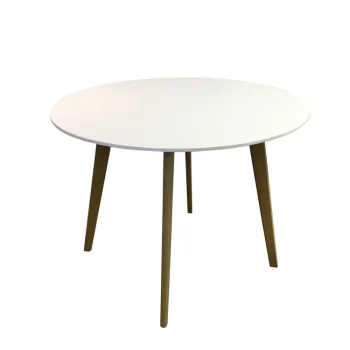 VELASCO Mesas De Cocina Fijas^Mesa Redonda De Cocina Albacete Encimera Laminado Blanco 100 X 77 X 100 Cm