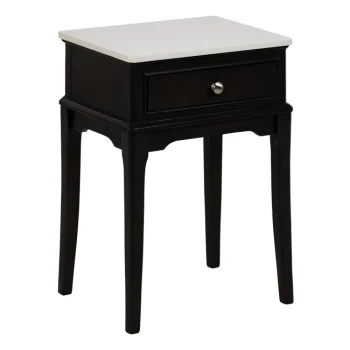 IXIA Mesillas De Noche^Mesilla De Noche 1 Cajón Marmol Negro - Blanco 43 X 61 X 33 Cm