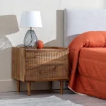 IXIA Mesillas De Noche^Mesilla De Noche 2 Cajones Apricot Madera De Mango Natural 50 X 50 X 40 Cm