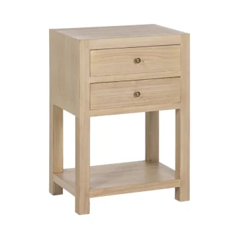IXIA Mesillas De Noche^Mesilla De Noche 2 Cajones Con Estante Inferior Natural 45 X 66 X 30 Cm
