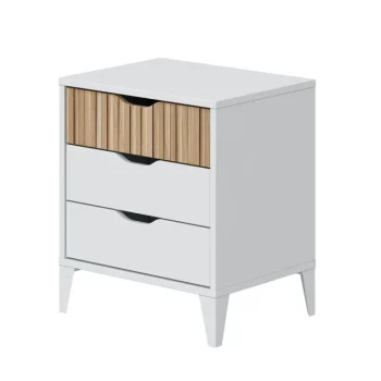 FORES Mesillas De Noche^Mesilla De Noche 3 Cajones Noite Blanco Artik - Natur 44 X 50 X 33 Cm
