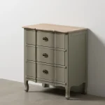 IXIA Mesillas De Noche^Mesilla De Noche De Madera De Abeto 3 Cajones Taupe - Natural 66 X 76 X 40 Cm