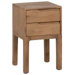 IXIA Mesillas De Noche^Mesilla De Noche De Madera De Mango Straight Line 2 Cajones Natural 40 X 65 X 40 Cm