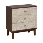 IXIA Mesillas De Noche^Mesita De Noche 3 Cajones Manacor De Madera Tallada 64 X 71 X 36 Cm