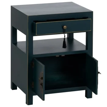 IXIA Mesillas De Noche^Mesita De Noche Azul Madera '' Oriente'' 50 X 40 X 66 Cm