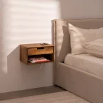 IXIA Mesillas De Noche^Mesita De Noche Colgante De Madera 1 Cajón 1 Hueco Color Miel 40 X 23 X 25 Cm