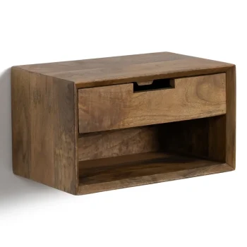 IXIA Mesillas De Noche^Mesita De Noche Colgante De Madera 1 Cajón 1 Hueco Color Miel 40 X 23 X 25 Cm