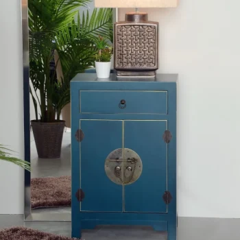 IXIA Mesillas De Noche^Mesita De Noche Con 1 Cajón Y 2 Puertas Oriente, Azul