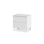 FORES Mesillas De Noche^Mesita De Noche Con Patas Loft Blanca 2 Cajones